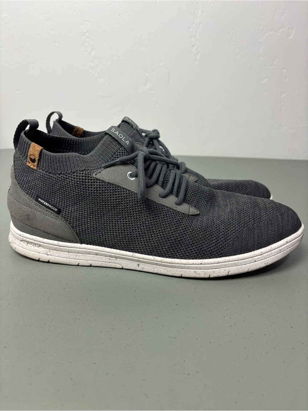 Saola Men's Mindo Waterproof Slip On Knit Sneakers Casual Gray 11.5